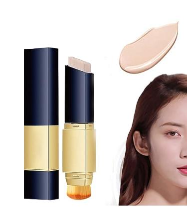 Double-Sided Makeup Brushes Double-Sided Concealer with Brush 2-in-1 White Foundation Stick (Nude)