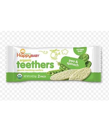 Happy Family Organics Organic Teethers Gentle Teething Wafers Sitting Baby Pea & Spinach 12 Packs 0.14 oz (4 g) Each - Pea & Spinach - Buy Online on GoSupps.com