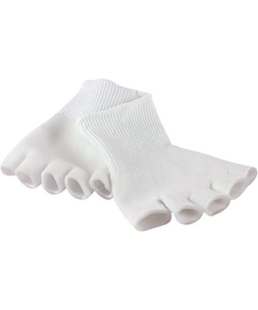 DOITOOL 2 Pairs Five Toe Gel Socks Moisturizing Socks Gel Toe Protector Toe Spacers Toe Spreader Dry Feet Gel Socks Moisturizing Gel Socks Big Toe Separators Foot Toe Cover White - Buy Online on GoSupps.com