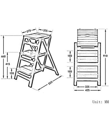 Brand Folding Ladder Stool Stairs 3-Step Solid Wood Stool Shoe Rack Household Save Space 2 Colors J0T0D1 (Color : B) - Buy Online on GoSupps.com