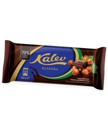 Kalev Kaolev Dark Chocolate Bars with Whole Hazelnuts 4 x 100g