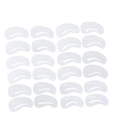 Housoutil 24pcs 6 Sets Nail Monomer Dish Molds Eyebrow Stencils Eyebrow Template Stencils Unibrow Card medium White