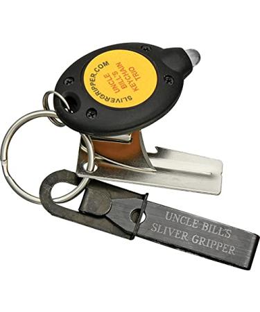 Uncle Bill's Sliver Gripper Tweezers Black Oxide Steel w/Keychain Clip (2-Pack) - Precision Tweezers Set - Buy Online on GoSupps.com