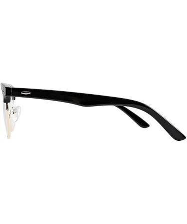 Cyxus Blue Light Glasses for Men | Crystal Lens Rimless Computer Gaming Eyeglasses UV Blocking Semi Rim Glasses - Black Gold - Buy Online on GoSupps.com