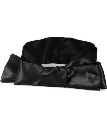 Black Satin Blindfold Eye Mask - Soft Adjustable Sleeping Mask for Home & Travel | Eye Covers & Eyeshade - Buy Online on GoSupps.com