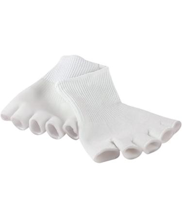 Beatifufu 1 Pair Moisturizing Gel Socks Bunion Splints Pad Five Toe Gel Socks Gel Socks for Feet Foot Spa Socks Thumb Bunion Corrector Silicone Socks Moisturising White Heel Nursing Supplies - Buy Online on GoSupps.com