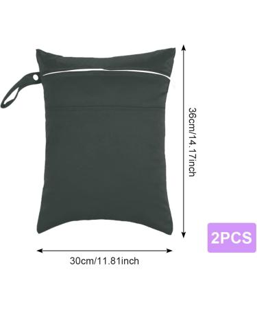 Yontree 2 Pcs Waterproof Reusable Wet Bag with Double Zipper Pockets - Black | Washable Wet Dry Clothes Storage Bag - Buy Online on GoSupps.com