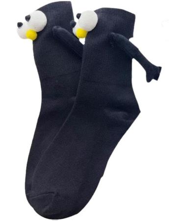 Magnetic 3D Doll Couple Socks | Simple Cartoon Design | Breathable Black | Size - Buy Online on GoSupps.com