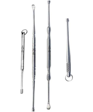 DOITOOL Earwax Removal Tool 4pcs Titanium Alloy Double-Headed Earscoop Set - Ear Cleaning Kit for Ear Care (Random Style Silver) - Buy Online on GoSupps.com