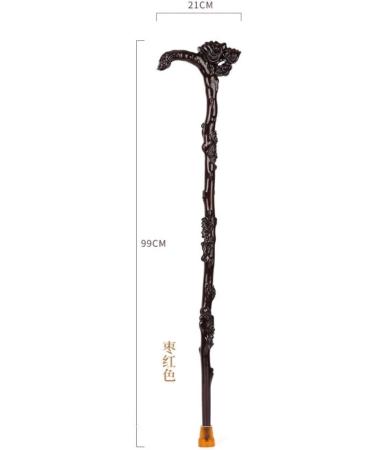 Elderly Cane Wooden Carved Non-Slip Walking Stick for Seniors 99cm Crutches powerfully - Buy Online on GoSupps.com
