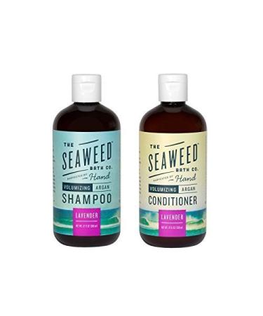 The Seaweed Bath Co. Volumizing Shampoo and Conditioner Bundle with Argan Oil Sustainably Harvested Bladderwrack Seaweed Aloe Vera & Lavender Essential Oil 12 fl. oz. each