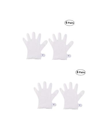 Healeved 12 Pairs Exfoliating Mask Cream Gloves Hand Foot Cream White