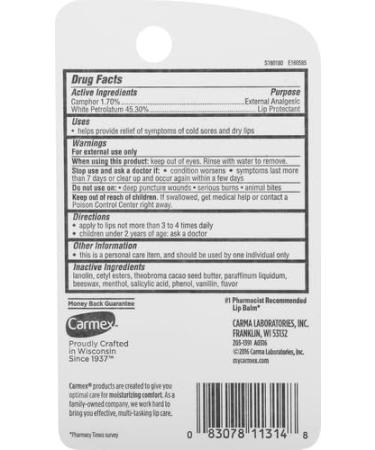 CARMEX Original Lip Balm Tube - Soothing Moisture for Dry Lips | International Shipping Available - Buy Online on GoSupps.com