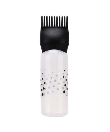 Root Comb Applicator Bottle Hair Dye Bottle Oil Applicator for Hair Dye Shampoo Coloring Applicator Bottle with Comb Teeth Graduated Scale 170ml (Black)