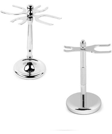NeaxgeandX Stainless Steel Shaving Brush Stand - Lightweight Silver Holder for Men - 3 Pack Set (Style 1) | Durable & Fashionable - Buy Online on GoSupps.com