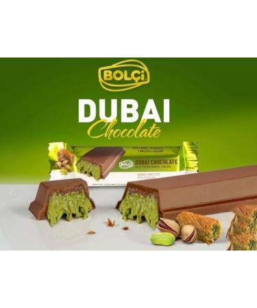 Chocolate Dubai with Pistachio Cream - Exclusive Chocolate - 30g - Elegant Chocolate with Pistachio Filling - Buy Chocolate Dubai Now! (3 Pieces 30 Grams) - Buy Online on GoSupps.com