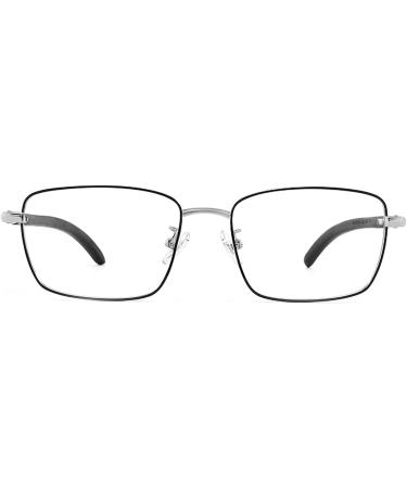 Wcxixo Stylish Business Reading Glasses for Men - Retro Rectangle Blue Light Blocking Readers with Wood Arm | 1.5x Magnification - Buy Online on GoSupps.com