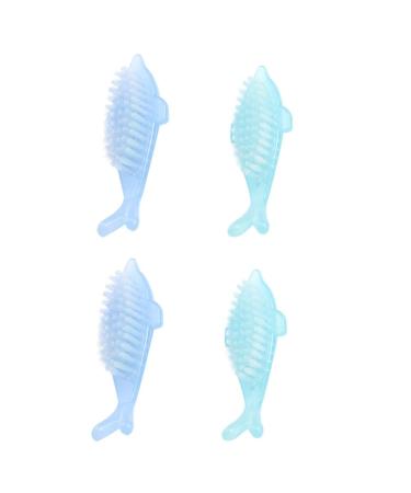 Lurrose 4pcs nail brush Delphin form fingernail peeling cleaning brush brushes brush brush nail staub brush for toes and nails nail art tools Random color