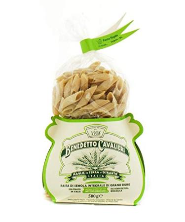 PASTA CAVALIERI X4 CAVALIERI Pasta Penne made with ORGANIC INTEGRATED DURO SEMOLA - ARTIGIANIC PRODUCT MADE IN SALENTO (4 X 500 g)