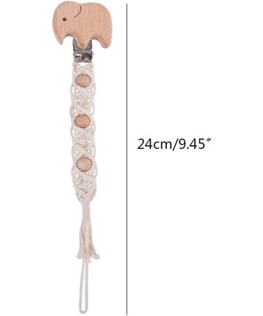 GLASSNOBLE Baby Pacifier Chain - Beech Wood with Clip & Cotton Rope - Cloud Design Nipple Holder - Safe & Stylish International Shipping - Buy Online on GoSupps.com
