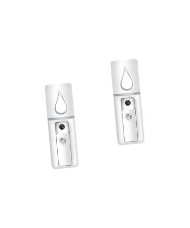 WOONEKY 2pcs Nanometer Sprayer Face Sprayer Handheld Facial Sprayer Mini Face Humidifier Face Steamer White