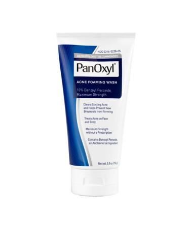 PanOxyl Foaming Acne Wash - 10% Benzoyl Peroxide - 5.5 oz - Maximum Strength Formula - Buy Online on GoSupps.com