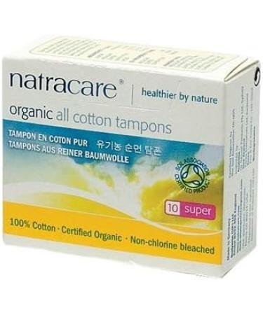 Natracare 100% Organic Cotton Tampons - Super - 10 Pack | Eco-Friendly Feminine Care | International Shipping - Buy Online on GoSupps.com