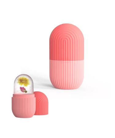 Ice Roller for Face Silicone Face Roller Skin Care Ice Globes Facial Roller for All Skin Types Contour and Sculpt Massage Tool Ideal for Puffy Eyes Natural Glow (Pink)