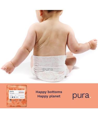 Pura Eco-Diapers Size 5 (11-25 kg) - 125 Organic Cotton Diapers EU Ecolabel Certified Odorless & 12 Hours Protection for Sensitive Skin - Monthly Box - Buy Online on GoSupps.com