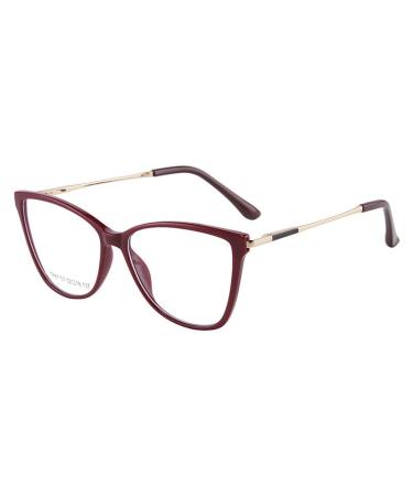 Blue Light Blocking New Oversized Computer Readers Cat-Eye Reading Glasses Anti UV Flat Light Mirror Eyewear +0.00 Red-pink