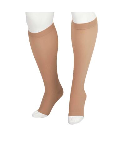 Juzo Soft 2001 20-30mmhg Knee-High Open Toe Compression Sock Beige 4 (IV) Regular