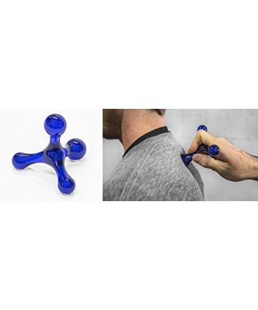 Selfnobb 4-Member Massage Device - Relieve Back Neck Shoulder & Foot Pain Anywhere | Portable Spun Massage for Home Office & Travel (Blue) - Buy Online on GoSupps.com