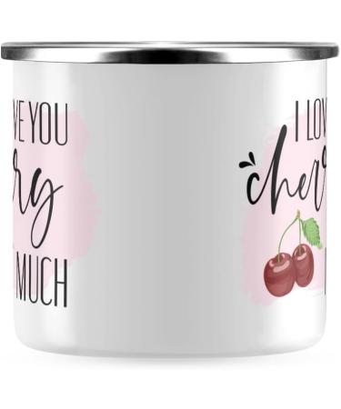 JUNIWORDS Enamel Mug - I Love You Cherry Much | Silver Rim | Perfect Gift for Loved Ones - Buy Online on GoSupps.com
