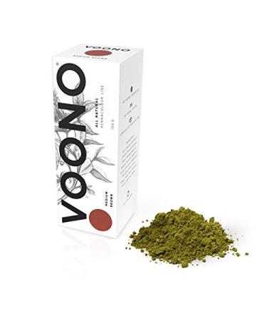 VOONO Plant Hair Color Henna Medium Brown 100g I Natural Hair Color - 100% natural and vegan