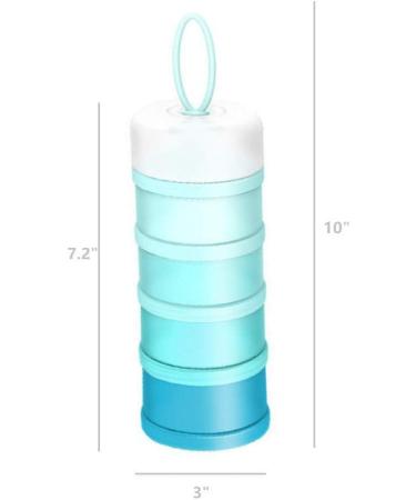 Kaptin Non-Spill Portable Baby Milk Powder Dispenser - BPA Free, Stackable Container for 4 Feeds (Blue) - Buy Online on GoSupps.com