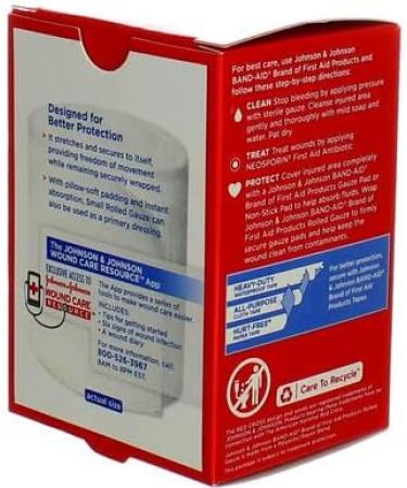 Buy 2 Pack Johnson & Johnson Red Cross First Aid Rolled Gauze - Fast Shipping Worldwide - Buy Online on GoSupps.com