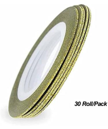 30 Rolls Laser Gold Silver Glitter Nail Art Striping Tape Lines Width 1mm-Striping Tape for Nail Art-Nail Striping Tape Foil-Nail Striping Tape Thick-Nail Striping Tape with Dispenser-Self-Adhesive DIY Nail Art Tape Golder - Buy Online on GoSupps.com