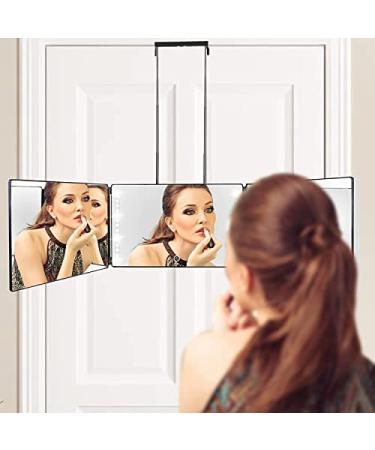 Good Looks 3 Way Mirror for Self Hair Cutting with LED Lights 10X Magnifying Mirror & Self Grooming Kit Bundle | Perfect for 360 Degree View of Head for Self Barbering or Make-up Use