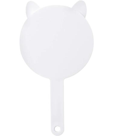 Cat Ear Shaped Travel Handheld Mirror with Handle - White | TOPYHL Cosmetic Mirror - Buy Online on GoSupps.com