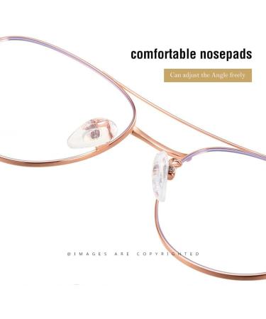 SERONI Double Girder Metal Round Frame Blue Light Blocking Glasses for Men & Women - Anti UV Ray Computer & Reading Glasses - Rose Gold 50mm - Buy Online on GoSupps.com