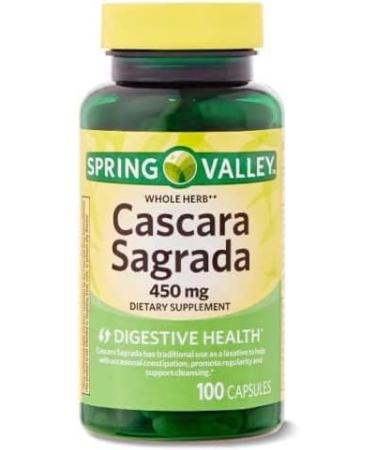 Puritans Whole Herb Cascara Sagrada Dietary Supplement 450 mg 100 Capsule