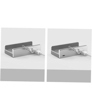 Beavorty 3-Pc USB 3.0 Hub with Power Supply Connector - 4-Port Charger Clips (Silver) - 8.9x4.6cm - International Shipping - Buy Online on GoSupps.com