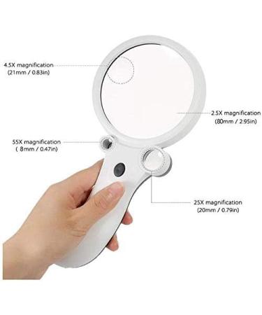Magnifier Handheld 3 in 1 Four Multiples Reading Reading Identification with Led Identification Banknote Magnifying Glass Lofty Ambition - Buy Online on GoSupps.com