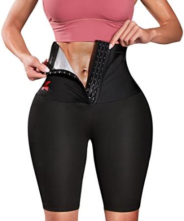 KUMAYES Sauna Sweat Pants for Women High Waist Slimming Shorts Compression Thermo Workout Exercise Body Shaper Thighs Black XX-Large