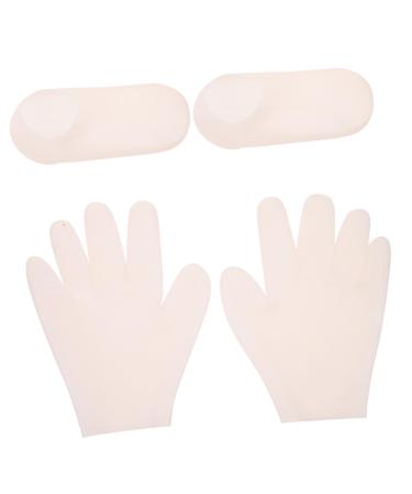 Beaupretty 1 Set Silicone and Foot Mask Cover Moisturizing Gel Socks for Dry Skin Lotion Socks Silicone Socks for Dry Cracked Feet Women Hand Moisturizer Gloves 19.50X15.00X0.10CM As Shown