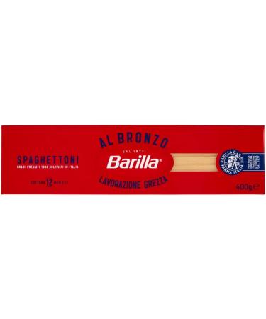  Italian Gourmet E.R. Barilla Pasta Al Bronzo Spaghettoni 100% Italian Wheat Bronze Design Italian Pasta 400g + 400g Box of 12 - Buy Online on GoSupps.com