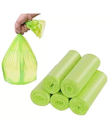 7-Almond Biodegradable Trash Bags 1.2 Gallon 100 Counts Kitchen Eco Friendly Garbage Bags Small Extra Thickening Trash Bags for Bathroom Kitchen Compost Camping Office Car(Green)