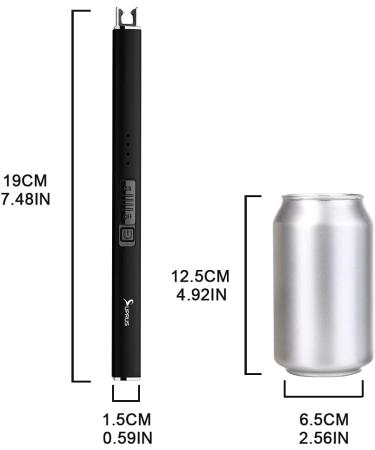 SUPRUS Electric Lighter Arc Windproof Flameless USB Lighter Rechargeable Lighter with Safety Lock for Candle BBQ Camping Black - Buy Online on GoSupps.com