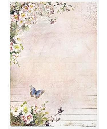 ITD Collection A4 Rice Paper Creative Set for Decoupage, Scrapbooking, Cardmaking - Rosy Summertime Design - Buy Online on GoSupps.com