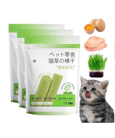 Chew Sticks for Cats Natural Grass Molar Sticks Cat Grass Sticks Cat Grass Chew Sticks Cat Grass Sticks for Home Cats Chew Toy for Cats for Dental Care Teeth Cleaner (3PCS)